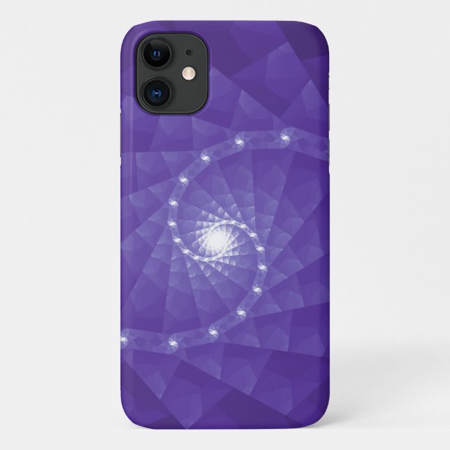 Funda De Case-Mate Para iPhone Geométrico fractal púrpura (Reverso)