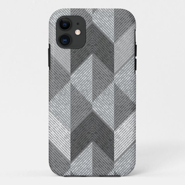 Funda De Case-Mate Para iPhone Geométrico gris texturado. (Reverso)