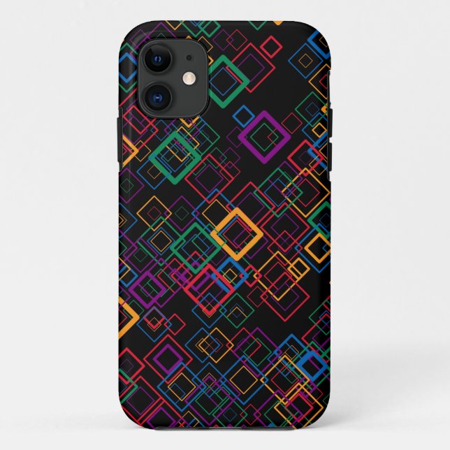 Funda De Case-Mate Para iPhone Geométrico moderno | Cuadrados retro (Reverso)