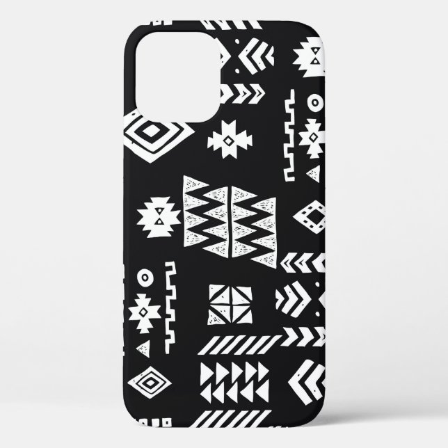 Funda De Case-Mate Para iPhone Geométrico tribal: fondo elegante y sin costuras. (Reverso )