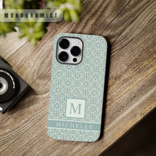 Funda Para iPhone 14 Pro Max De Case-Mate Geométrico verde azul pálido pato personalizado