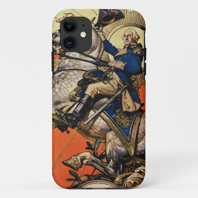 Funda De Case-Mate Para iPhone George Washington a caballo (Reverso)