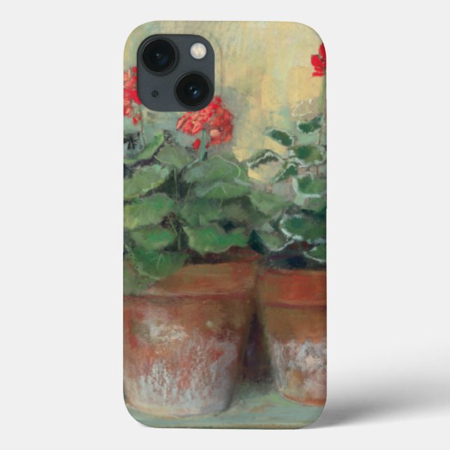 Funda De Case-Mate Para iPhone Geranios en ollas (Reverso)