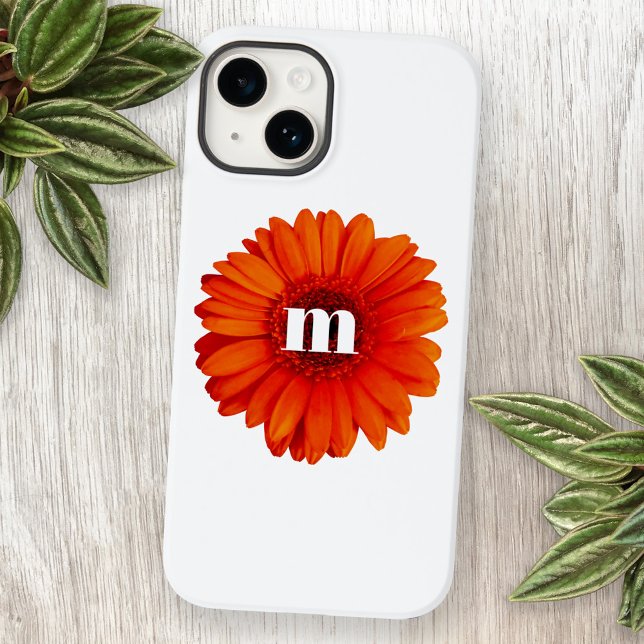 Funda De Case-Mate Para iPhone Gerbera Daisy Monograma Inicial (Subido por el creador)