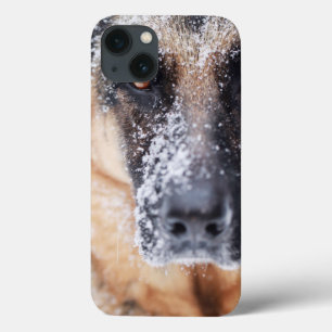Funda Para iPhone 13 German Shepherd Closeup Covered In Snow