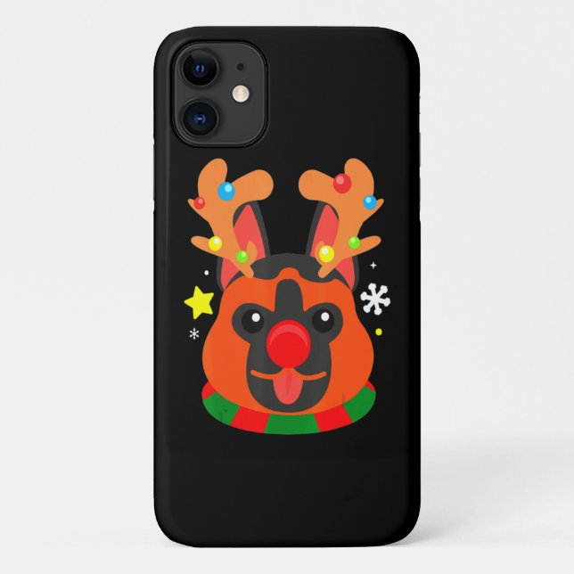 Funda De Case-Mate Para iPhone German Shepherd Cute Christmas (Reverso)
