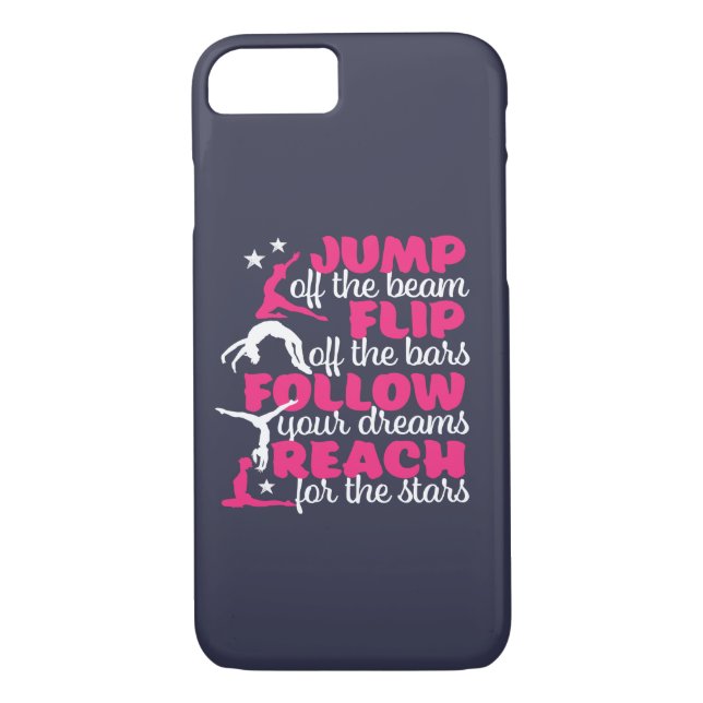 Funda De Case-Mate Para iPhone Gimnasia Cita Chica Gimnast Salto De La Viga (Reverso)