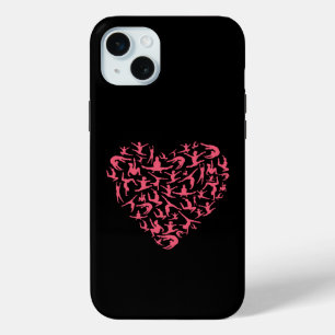 Funda Para iPhone 15 Mini Gimnasia de Chicas de amor - Silhouette Heart