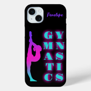 Funda Para iPhone 15 Mini Gimnasia Púrpura Turquesa Ombre Personalizado