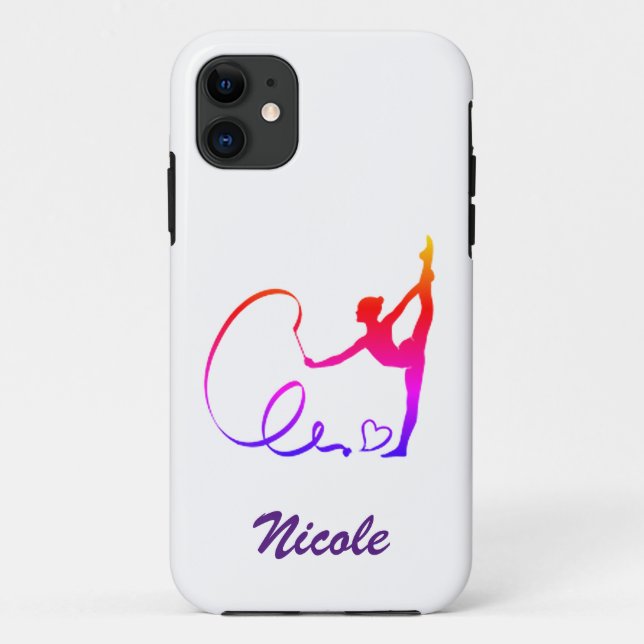 Funda De Case-Mate Para iPhone Gimnasia rítmica del arcoiris (Reverso)