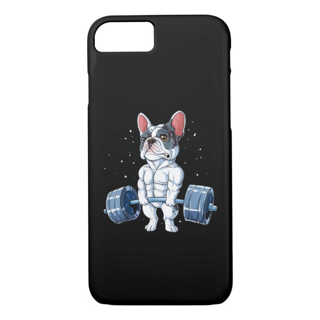 Funda De Case-Mate Para iPhone Gimnasio de levantamiento de pesas de Bulldog fran (Reverso)