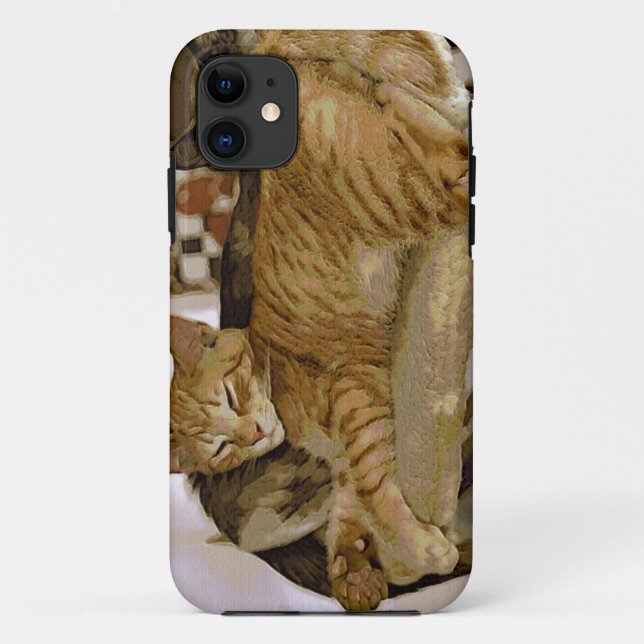 Funda De Case-Mate Para iPhone Ginger Dormido Tabby Cat Kitten Phone Estuche (Reverso)