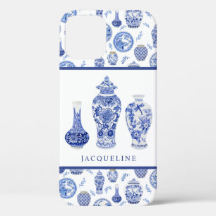 Funda Para iPhone 12 Ginger Jar Elegant Blue Floral Chinoiserie
