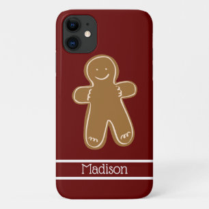 Funda Para iPhone 11 Gingerbread Man Red Personalizada Nombre Cute