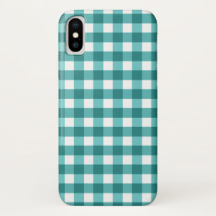 Funda Para iPhone X gingham verde azulada