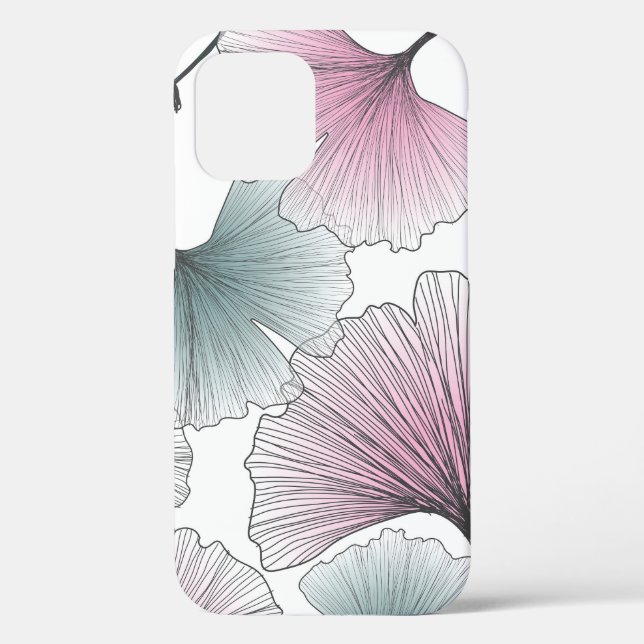 Funda De Case-Mate Para iPhone Gingko biloba dibujado a mano. (Reverso )