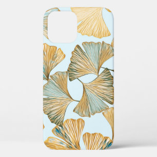 Funda Para iPhone 12 Gingko deja patrón de color de agua sin foco