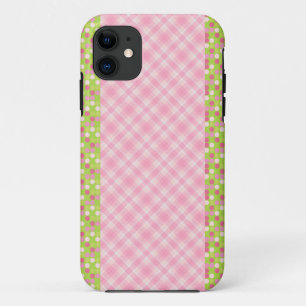 Funda Para iPhone 11 Ginham rosa y puntos