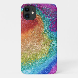 Funda Para iPhone 11 Gira Purpurina arcoiris brillante