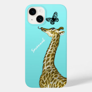 Funda Para iPhone 14 De Case-Mate Girafa de la época cutánea golpeando una mariposa