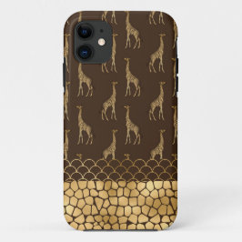 Funda Para iPhone 11 Girafa de oro Safari africano Moda estilo
