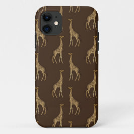 Funda Para iPhone 11 Girafa de oro Safari africano Moda estilo