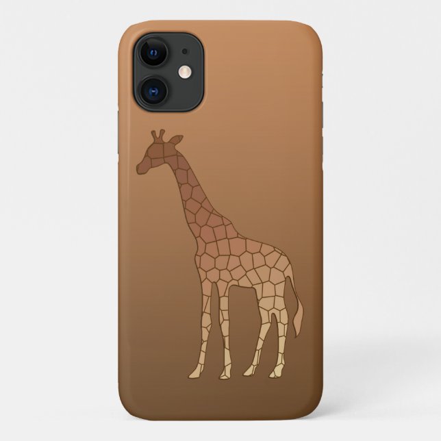 Funda De Case-Mate Para iPhone Girafa geométrica moderna, cobre y marrón (Reverso)