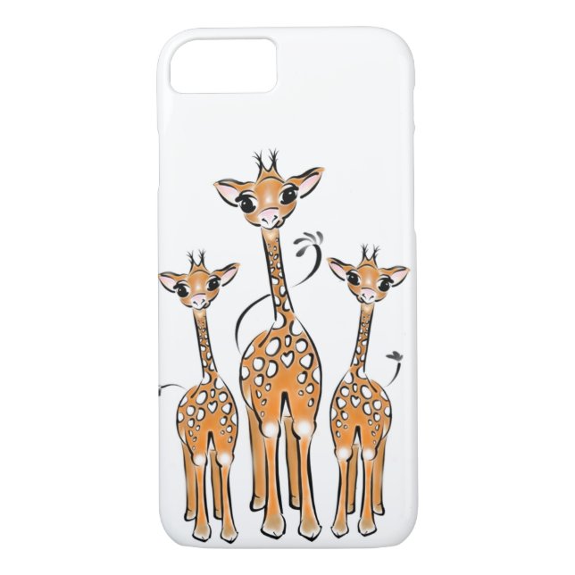 Funda De Case-Mate Para iPhone Girafas cutáneas de agua (Reverso)