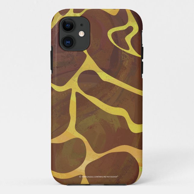 Funda De Case-Mate Para iPhone Giraffe Brown and Yellow Print (Reverso)