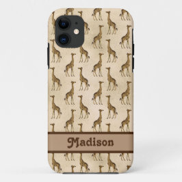 Funda Para iPhone 11 Giraffe Brown Personalizado Animal
