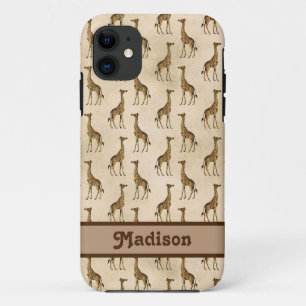 Funda Para iPhone 11 Giraffe Brown Personalizado Animal