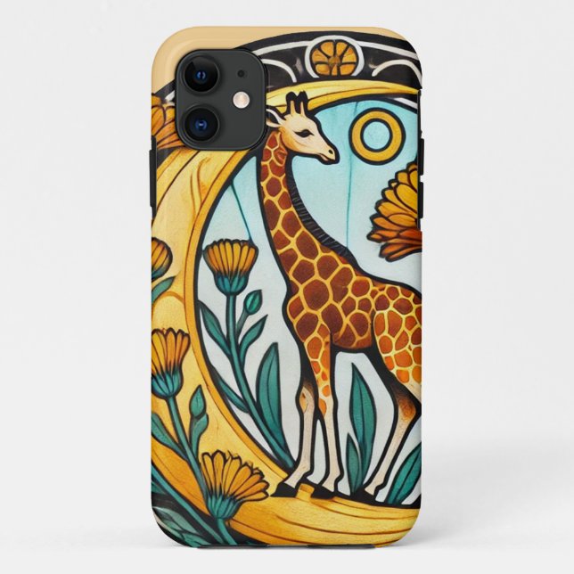 Funda De Case-Mate Para iPhone Giraffe de época (Reverso)