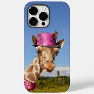 Funda Para iPhone 14 Pro Max De Case-Mate Giraffe en gorra rosa brillante