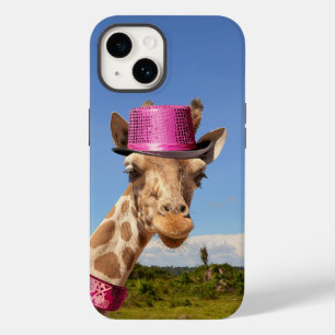 Funda Para iPhone 14 De Case-Mate Giraffe en gorra rosa brillante