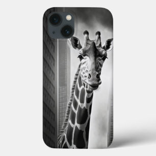 Funda Para iPhone 13 Giraffe en un paisaje urbano