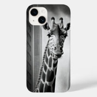 Giraffe en un paisaje urbano