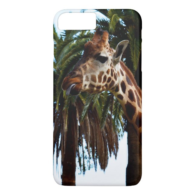 Funda De Case-Mate Para iPhone Giraffe Graciosa Dando Una Frambuesa, (Reverso)