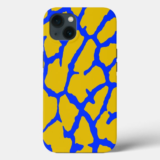 Funda De Case-Mate Para iPhone Giraffe Imprimir amarillo azul (Reverso )