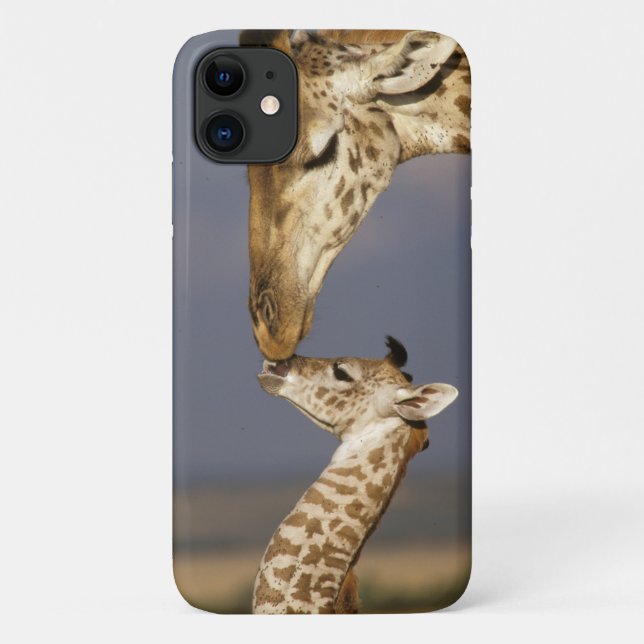 Funda De Case-Mate Para iPhone Giraffe Kissing Baby Giraffe (Reverso)