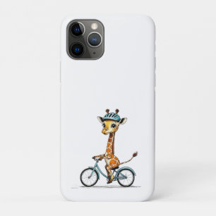 Funda Para iPhone 11 Pro Giraffe montando una bicicleta - Lápiz de mano