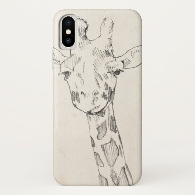 Funda De Case-Mate Para iPhone Giraffe Portrait | Esbozo (Reverso)