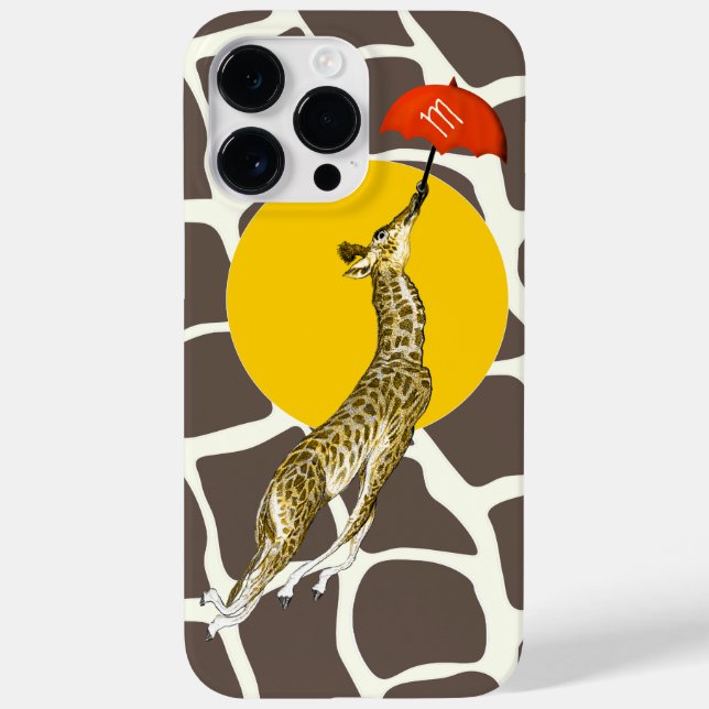 Funda De Case-Mate Para iPhone Giraffe Rojo Paraguas Marrón Patrón de Giraffe (Reverso)
