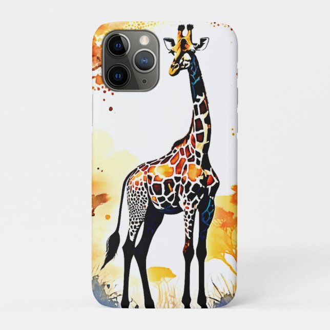Funda De Case-Mate Para iPhone Giraffe Savannah Art (Reverso)