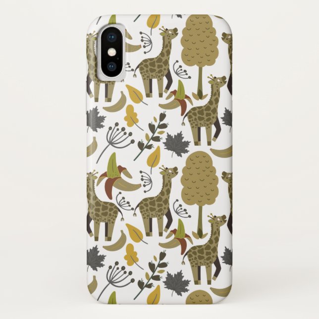 Funda De Case-Mate Para iPhone Giraffilia patrón impecable amarillo blanco alto (Reverso)