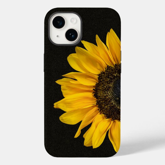 Funda De Case-Mate Para iPhone Girasol amarillo en la tela (Reverso )