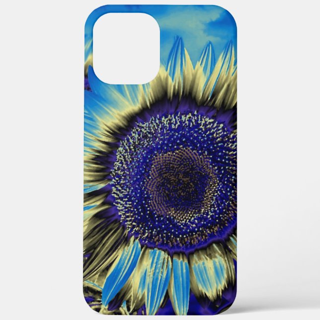 Funda De Case-Mate Para iPhone Girasol azul (Reverso )