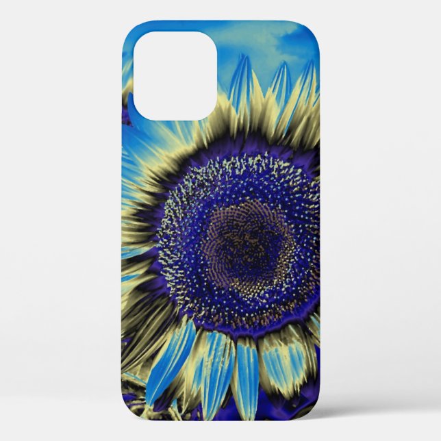 Funda De Case-Mate Para iPhone Girasol azul (Reverso )