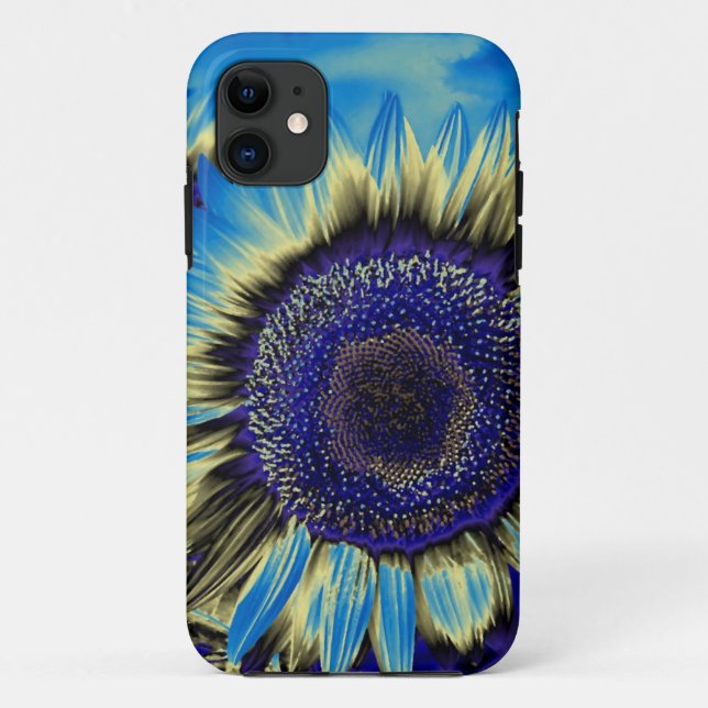 Funda De Case-Mate Para iPhone Girasol azul (Reverso)