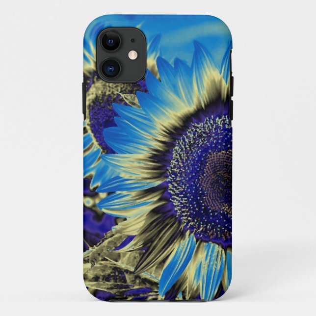 Funda De Case-Mate Para iPhone Girasol azul 2 (Reverso)