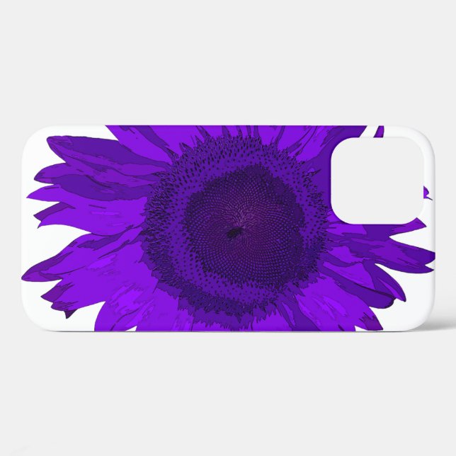 Funda De Case-Mate Para iPhone Girasol de arte pop morado (Reverso (Horizontal))